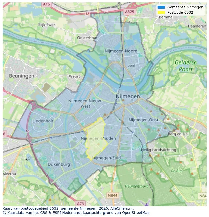 Postcodekaart voor 6532
