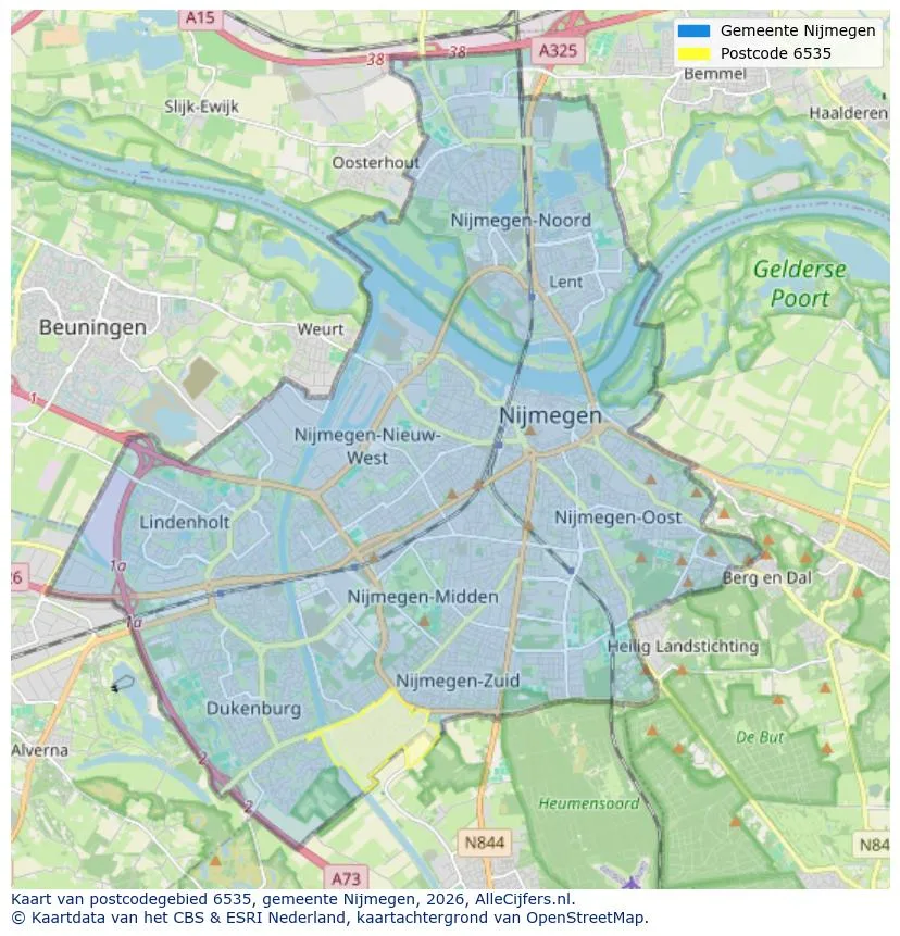 Postcodekaart voor 6535