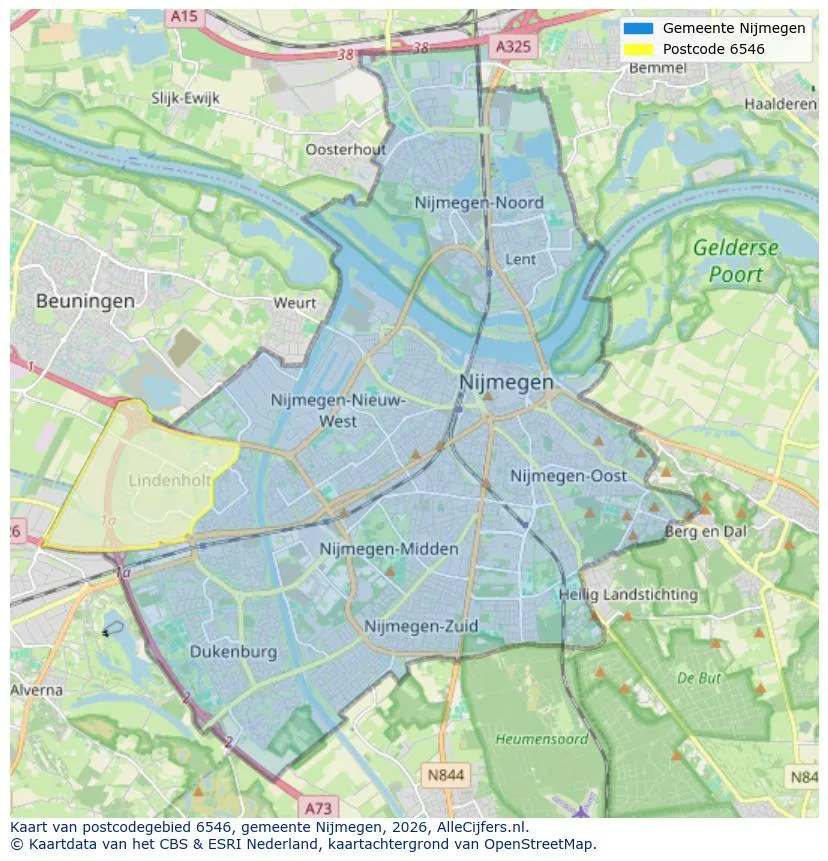 Postcodekaart voor 6546