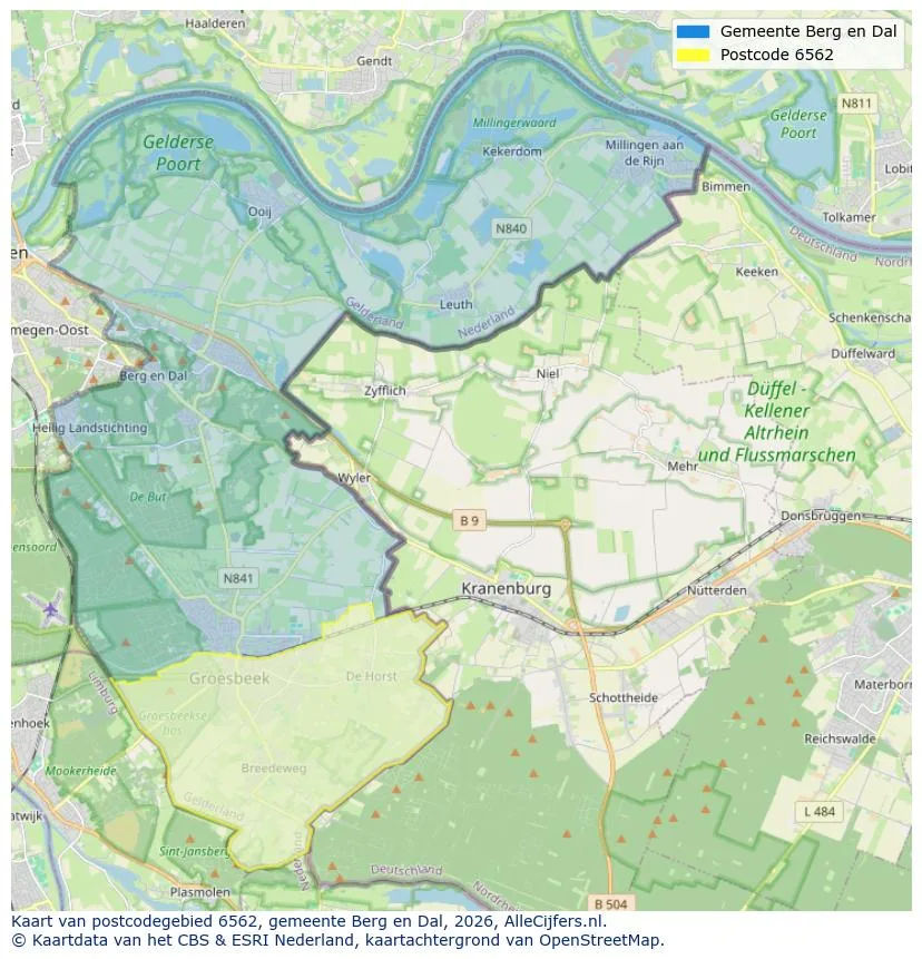 Postcodekaart voor 6562