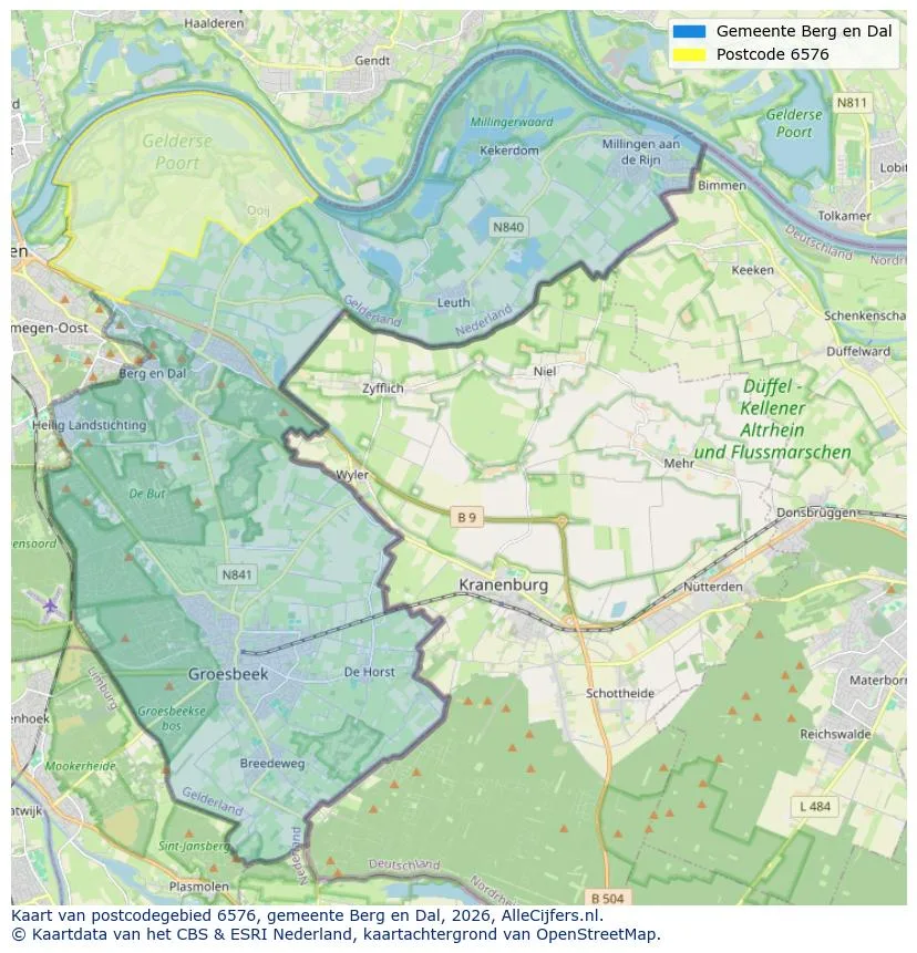 Postcodekaart voor 6576