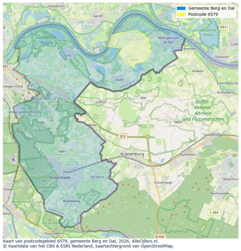 Postcodekaart voor 6579