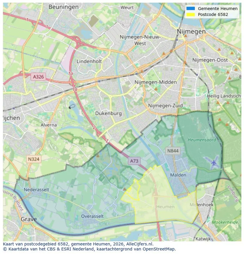 Postcodekaart voor 6582