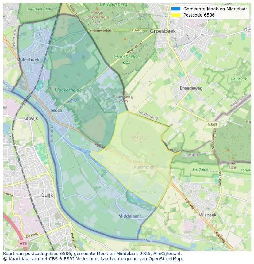 Postcodekaart voor 6586