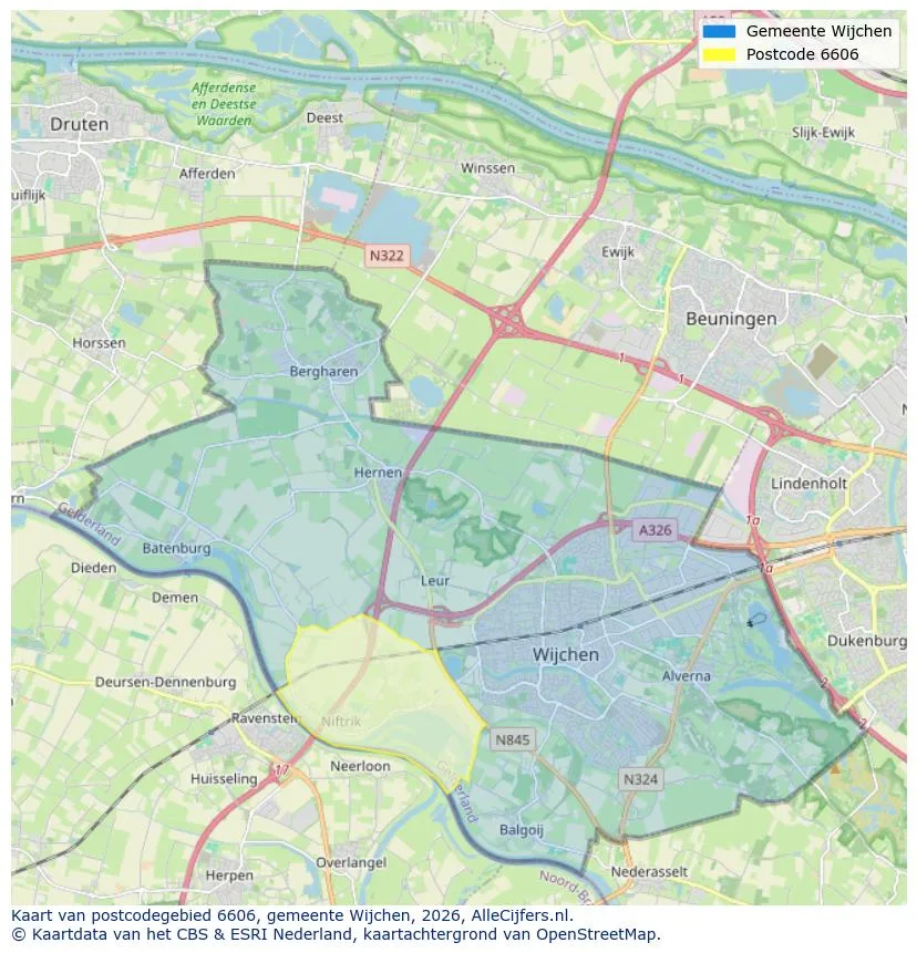 Postcode map for 6606