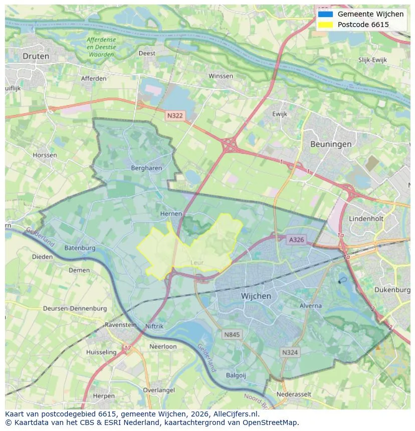 Postcodekaart voor 6615
