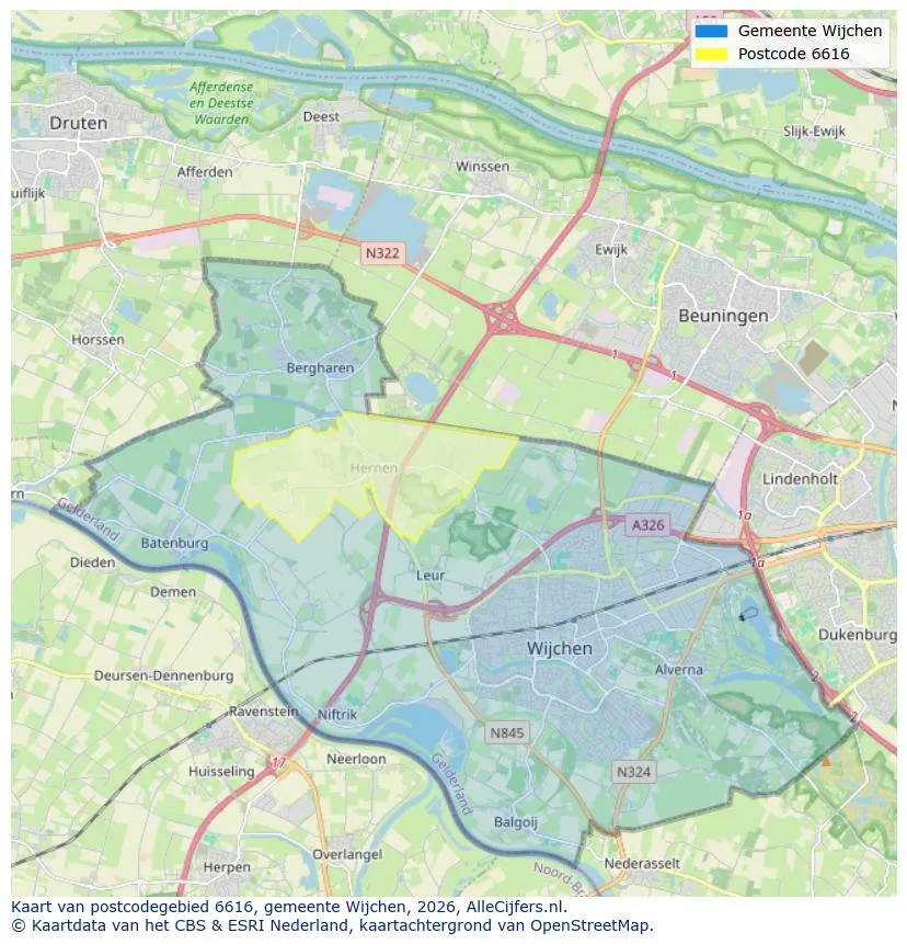 Postcode map for 6616