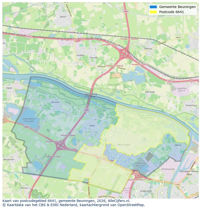 Postcodekaart voor 6641