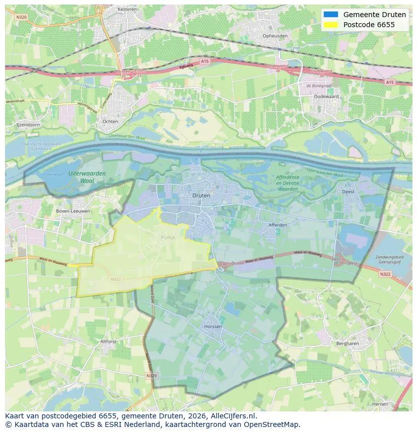 Postcodekaart voor 6655