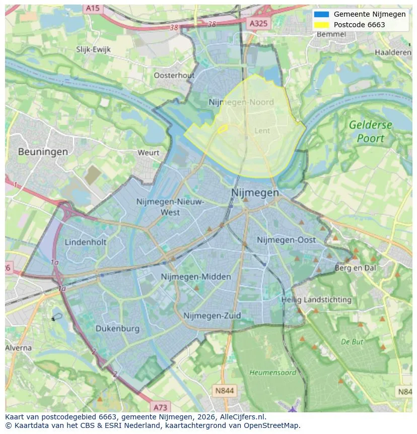 Postcodekaart voor 6663