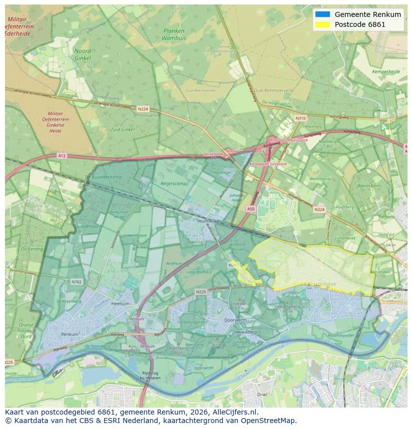 Postcodekaart voor 6861