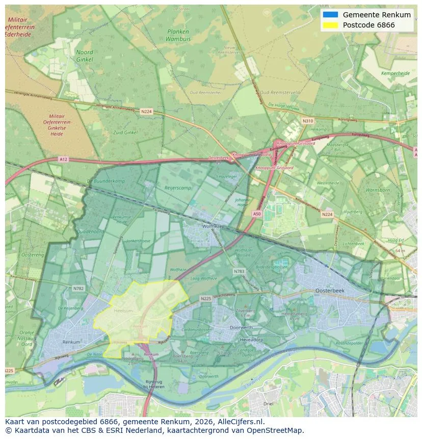 Postcodekaart voor 6866