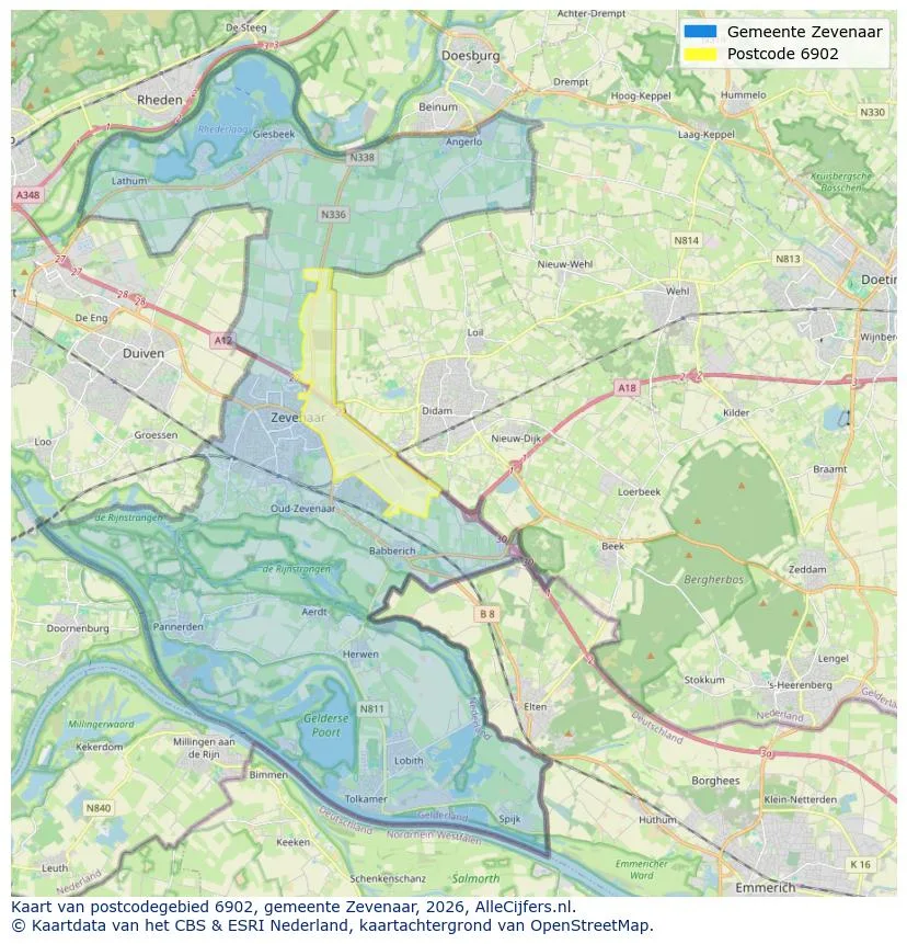 Postcodekaart voor 6902
