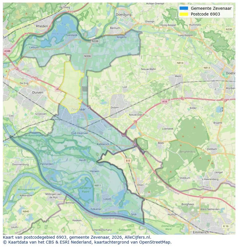 Postcodekaart voor 6903