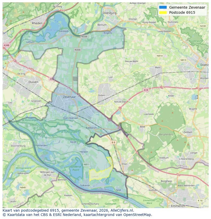 Postcodekaart voor 6915