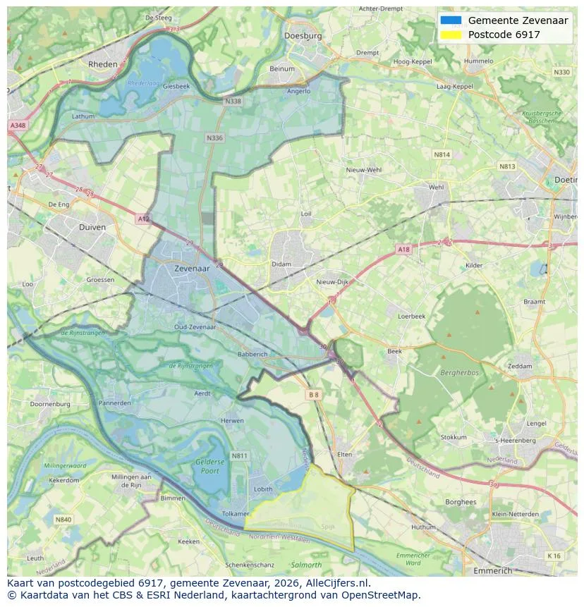 Postcodekaart voor 6917
