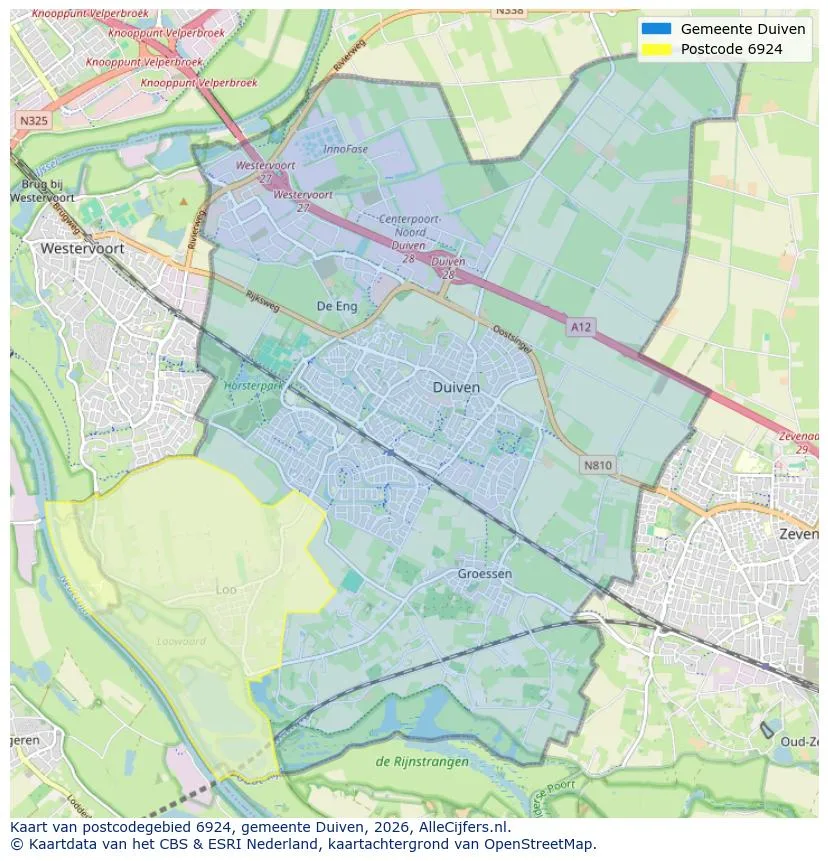 Postcodekaart voor 6924