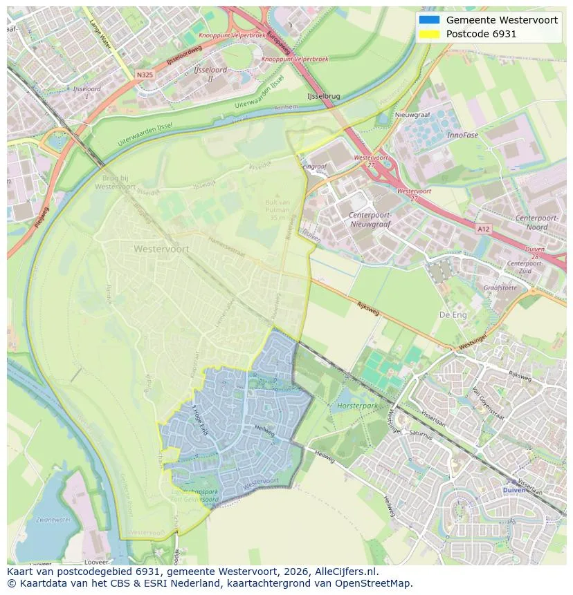 Postcodekaart voor 6931