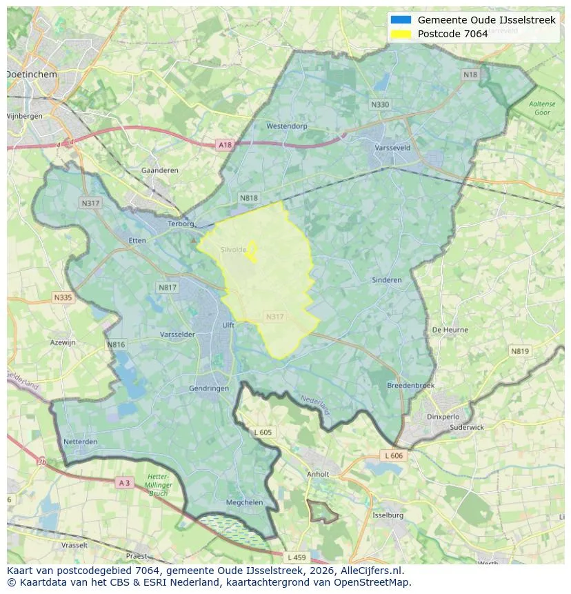 Postcodekaart voor 7064