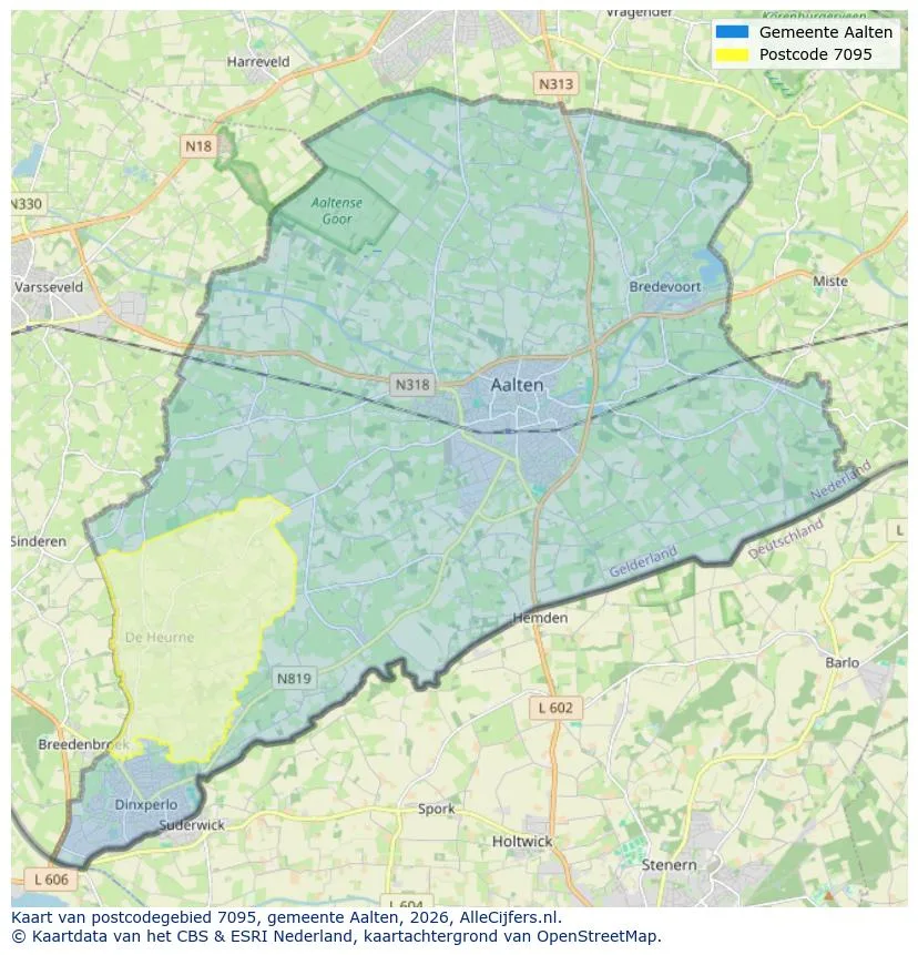Postcodekaart voor 7095