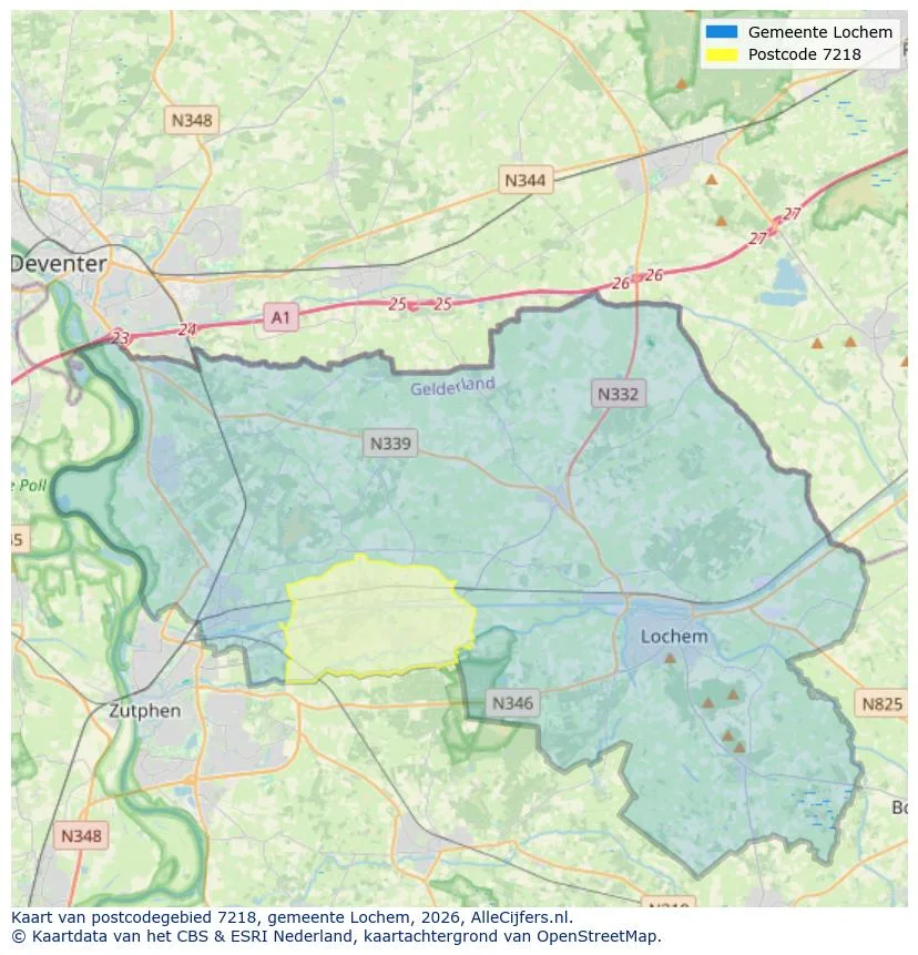 Postcodekaart voor 7218