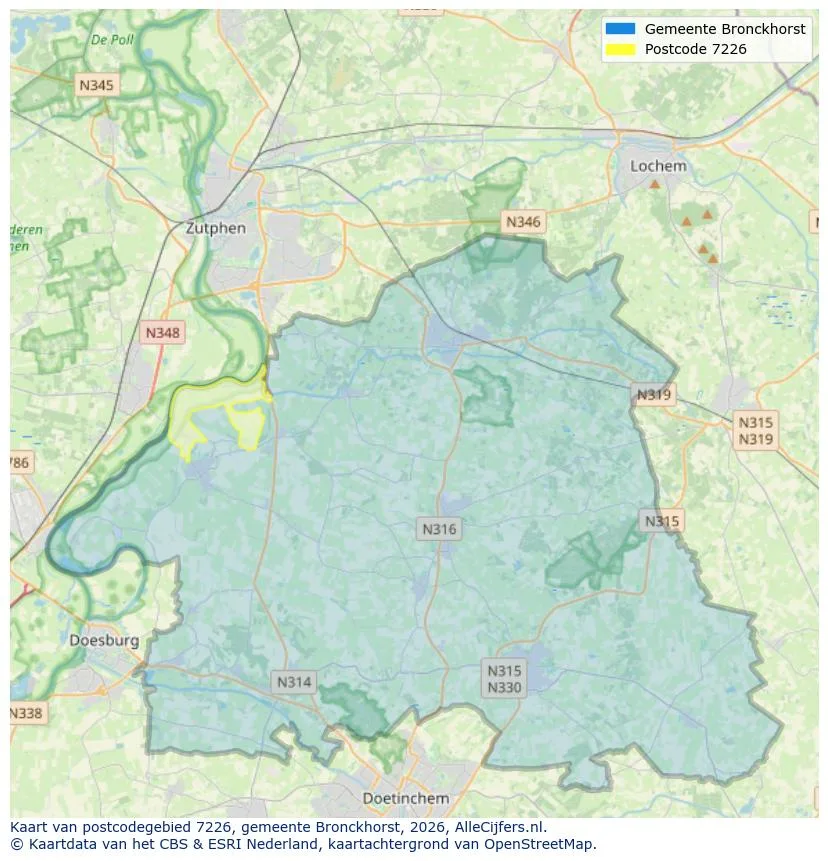 Postcodekaart voor 7226
