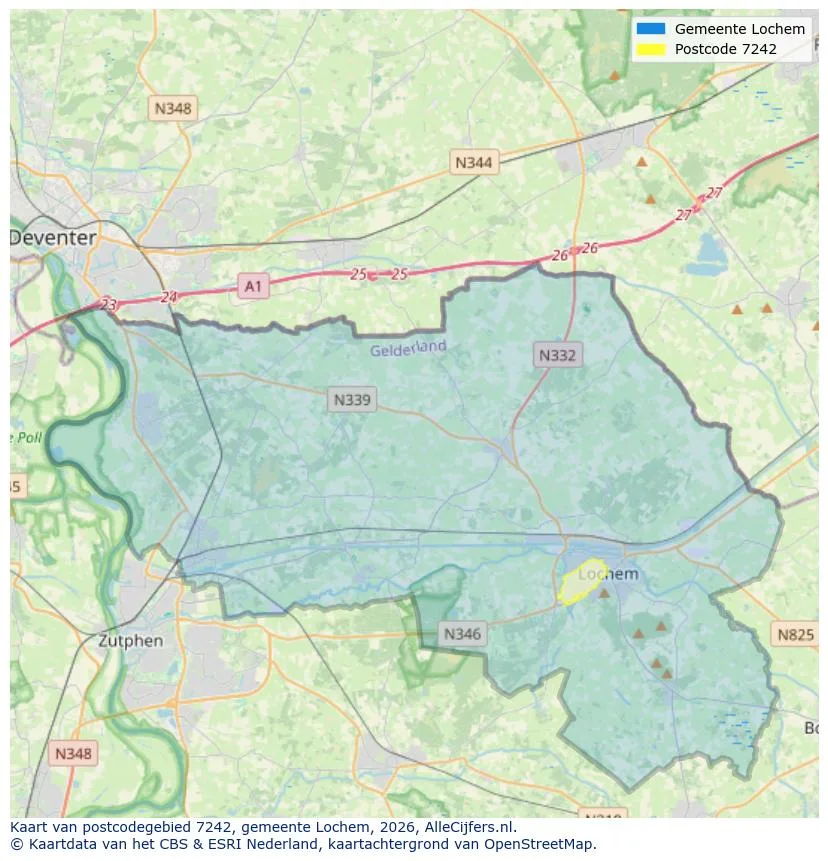 Postcodekaart voor 7242