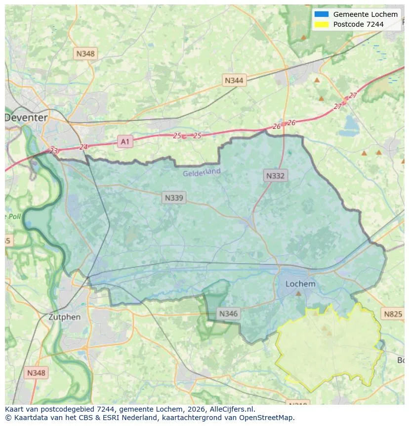 Postcodekaart voor 7244
