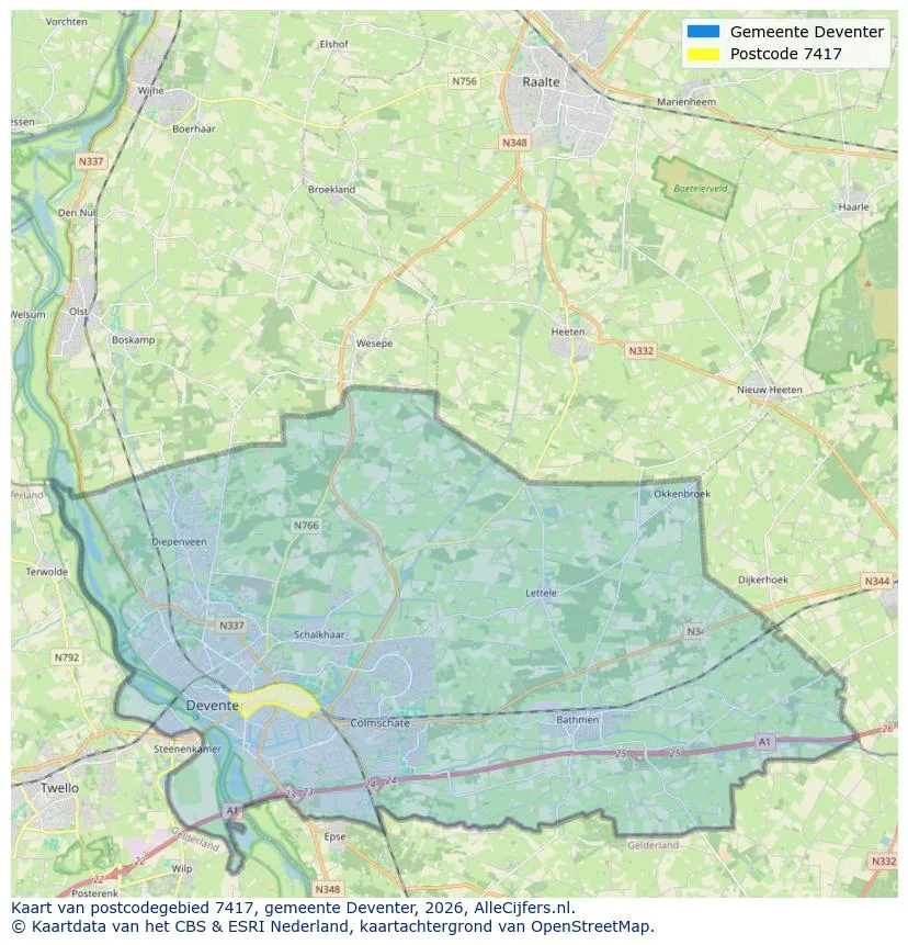 Postcodekaart voor 7417