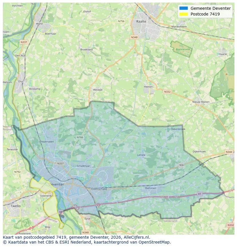 Postcodekaart voor 7419