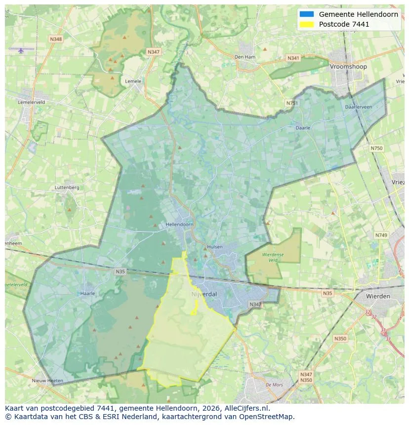 Postcodekaart voor 7441