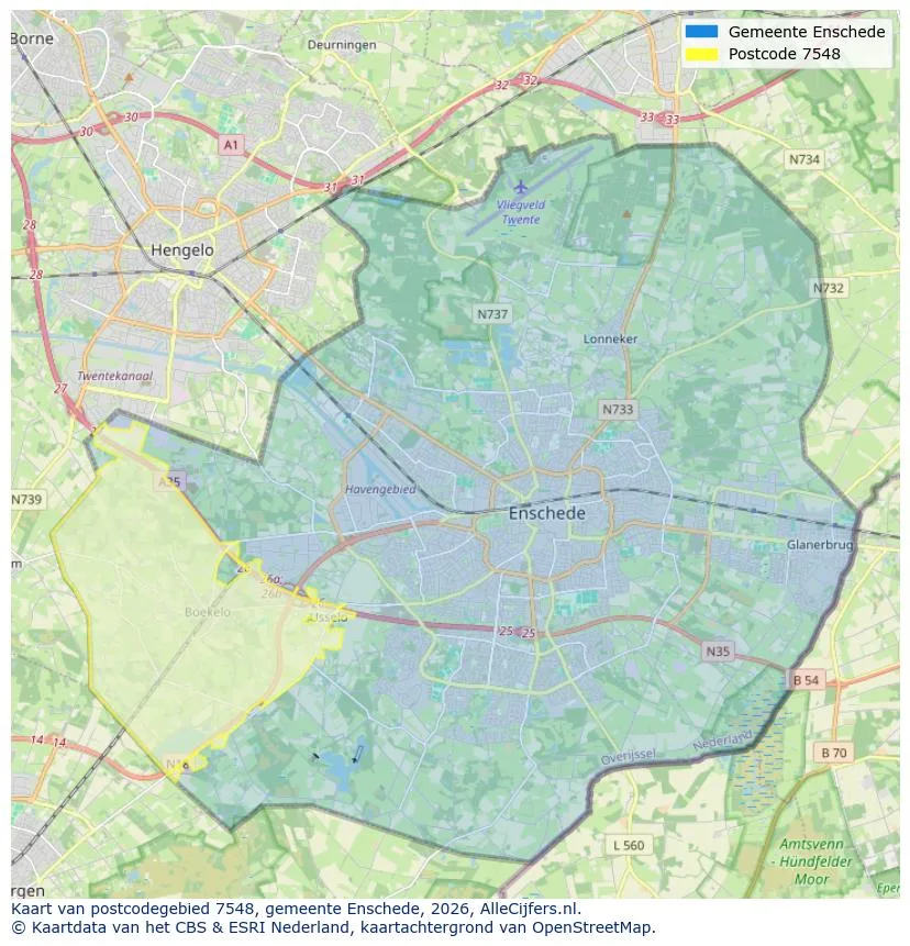 Postcode map for 7548