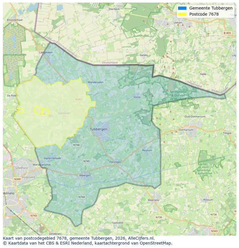 Postcodekaart voor 7678