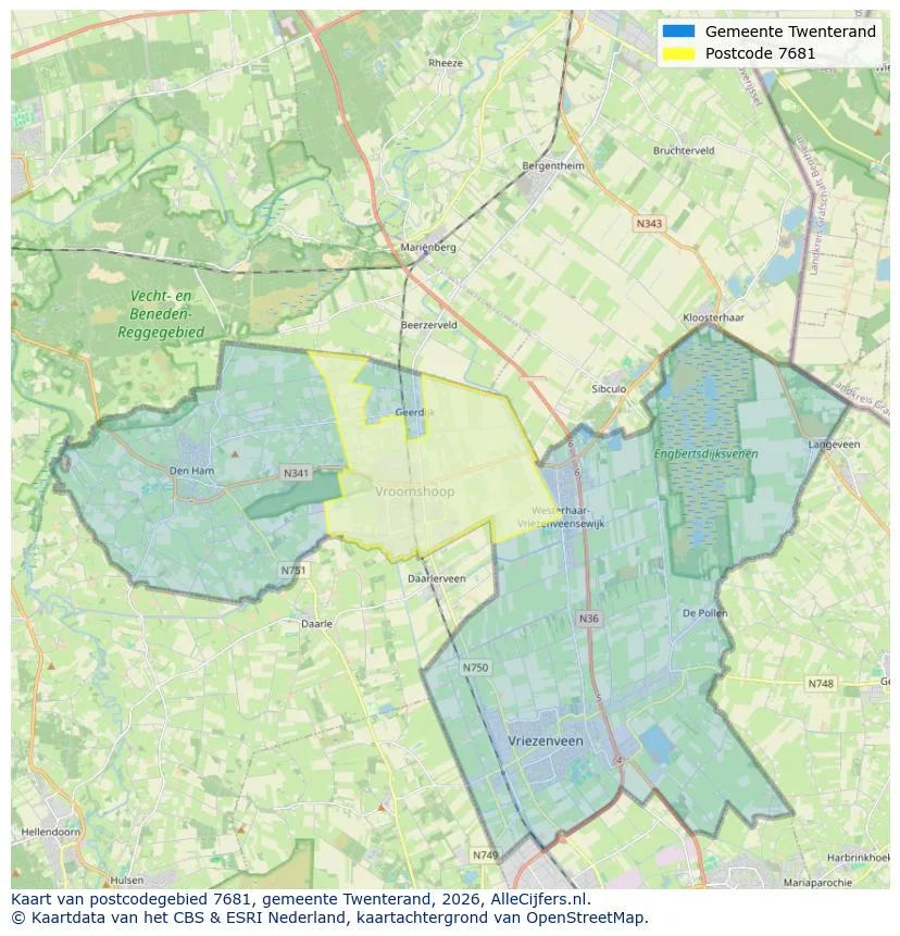 Postcodekaart voor 7681