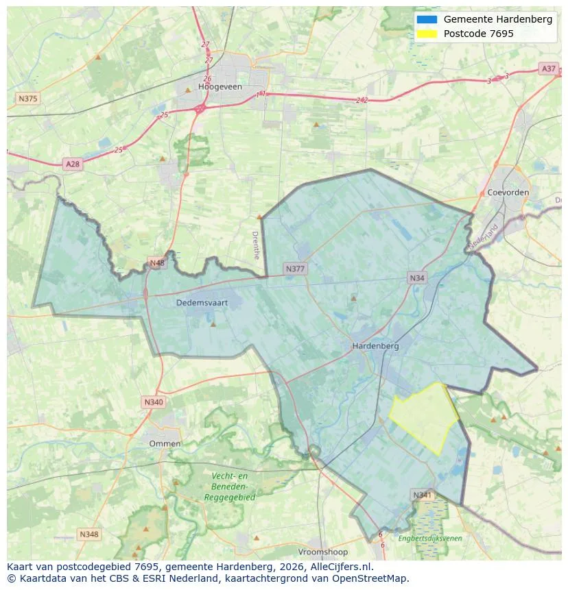 Postcodekaart voor 7695