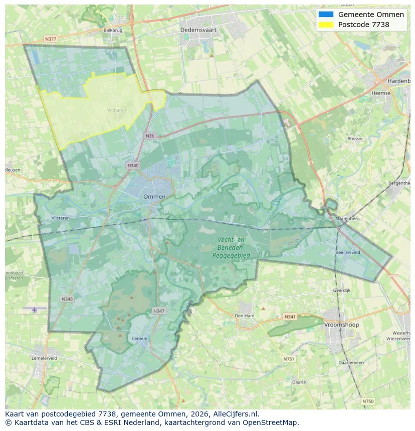 Postcodekaart voor 7738
