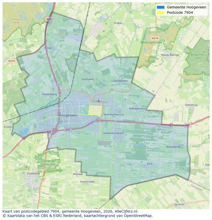 Postcodekaart voor 7904