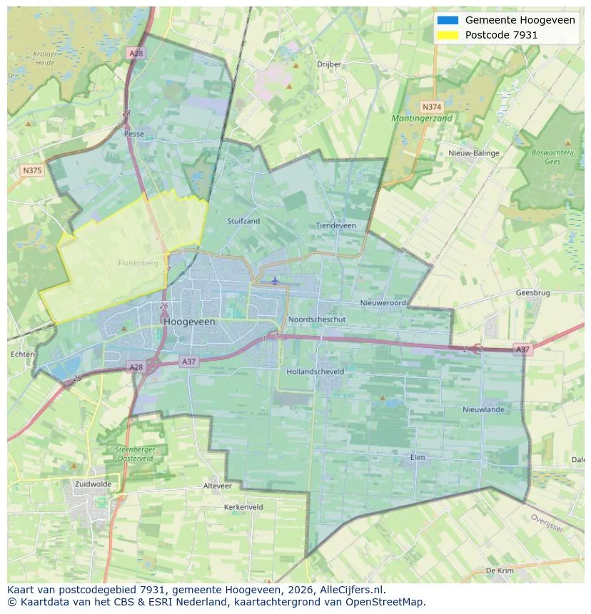 Postcodekaart voor 7931