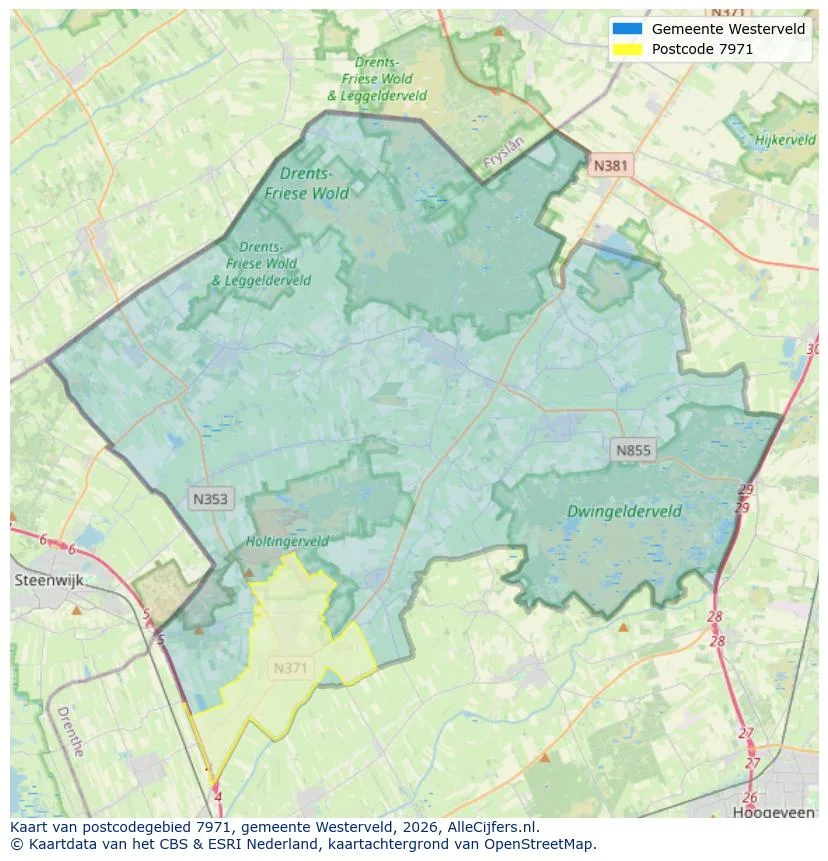 Postcodekaart voor 7971