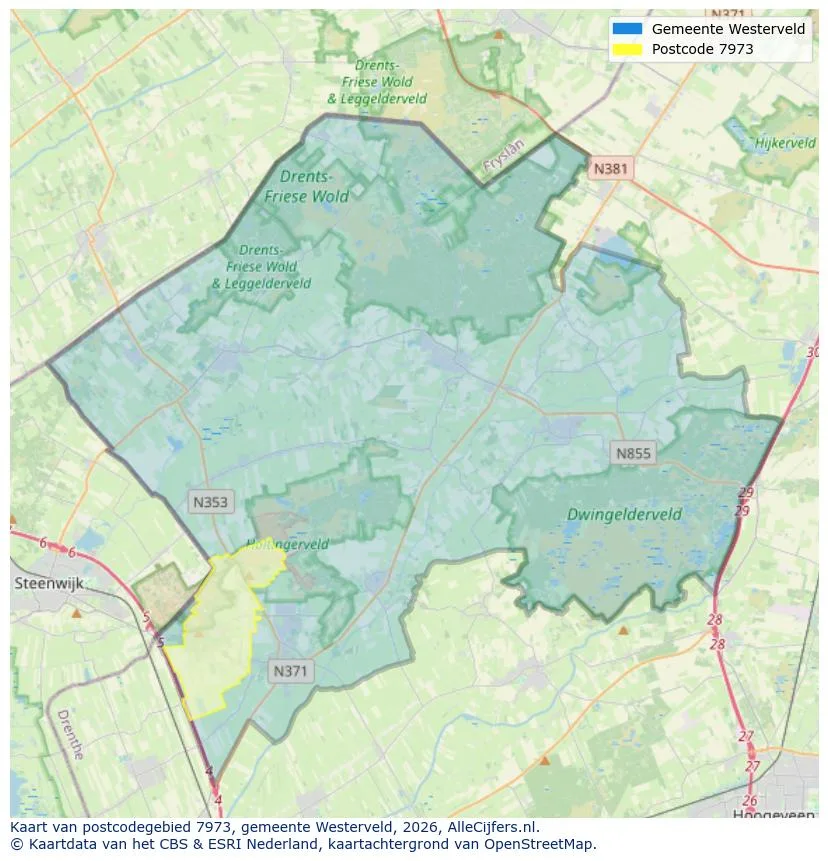 Postcodekaart voor 7973