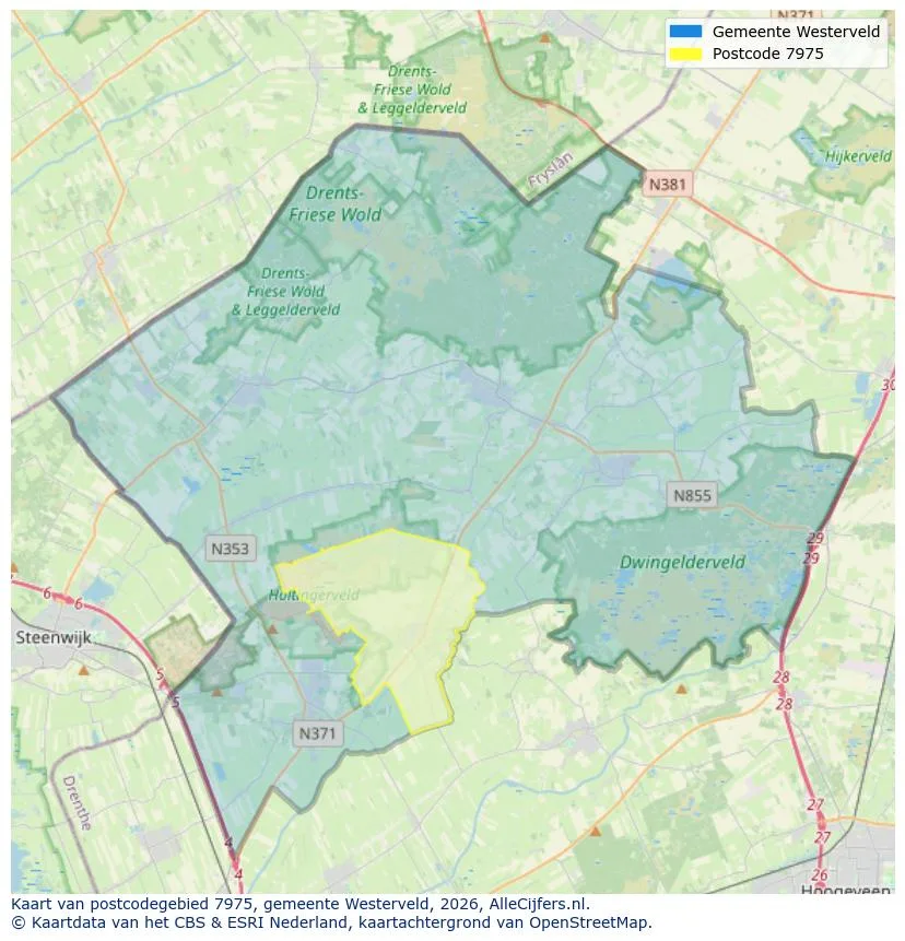 Postcodekaart voor 7975