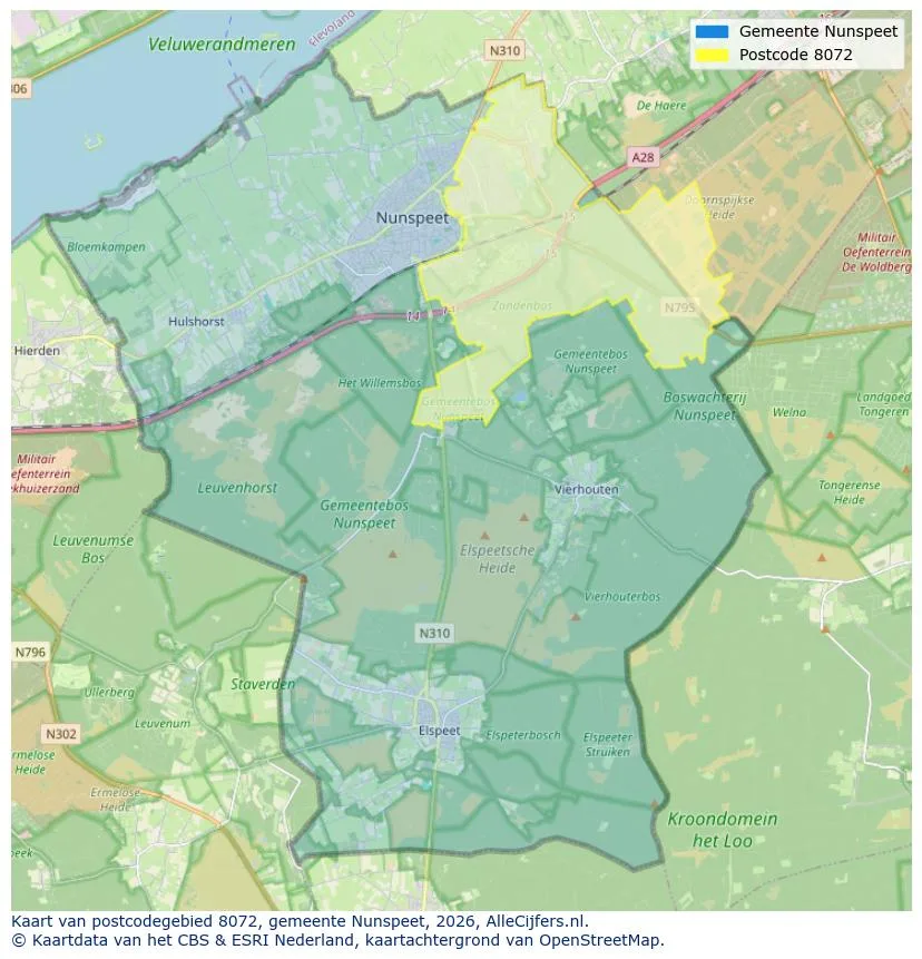 Postcodekaart voor 8072