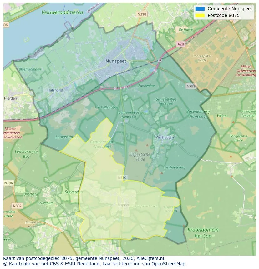 Postcodekaart voor 8075