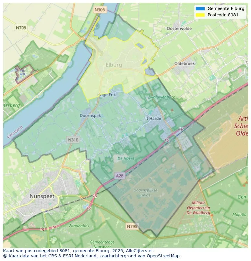 Postcodekaart voor 8081