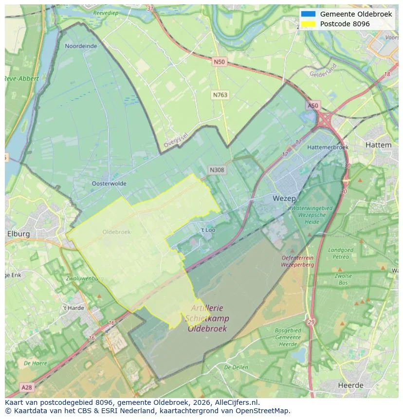 Postcodekaart voor 8096