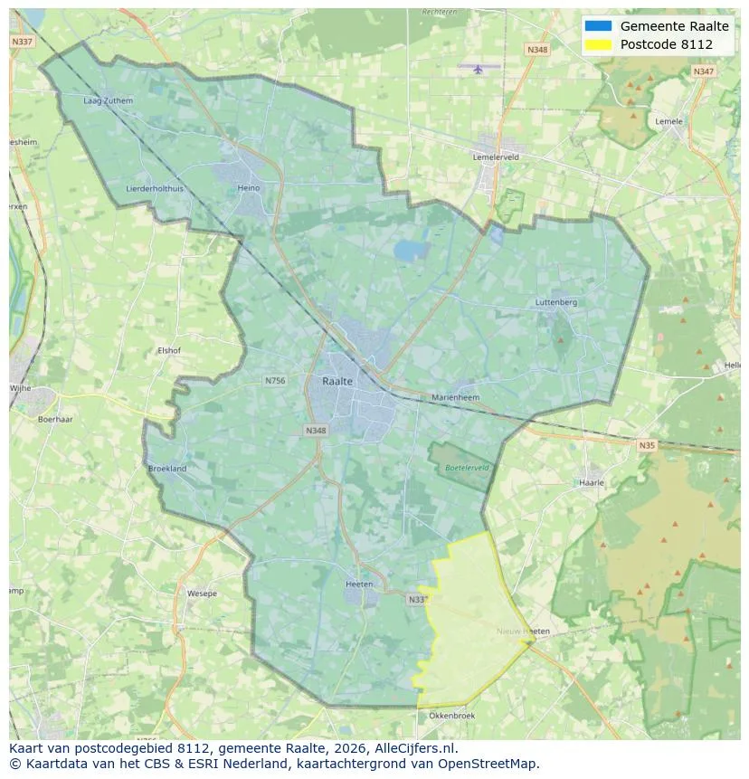 Postcodekaart voor 8112