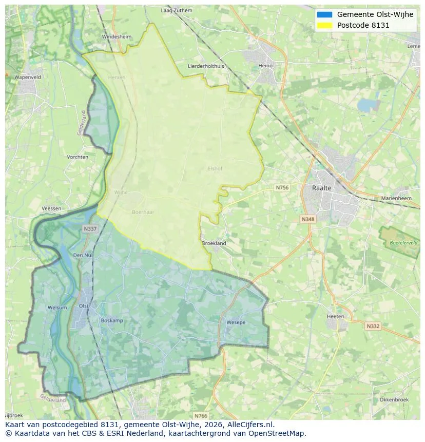 Postcodekaart voor 8131