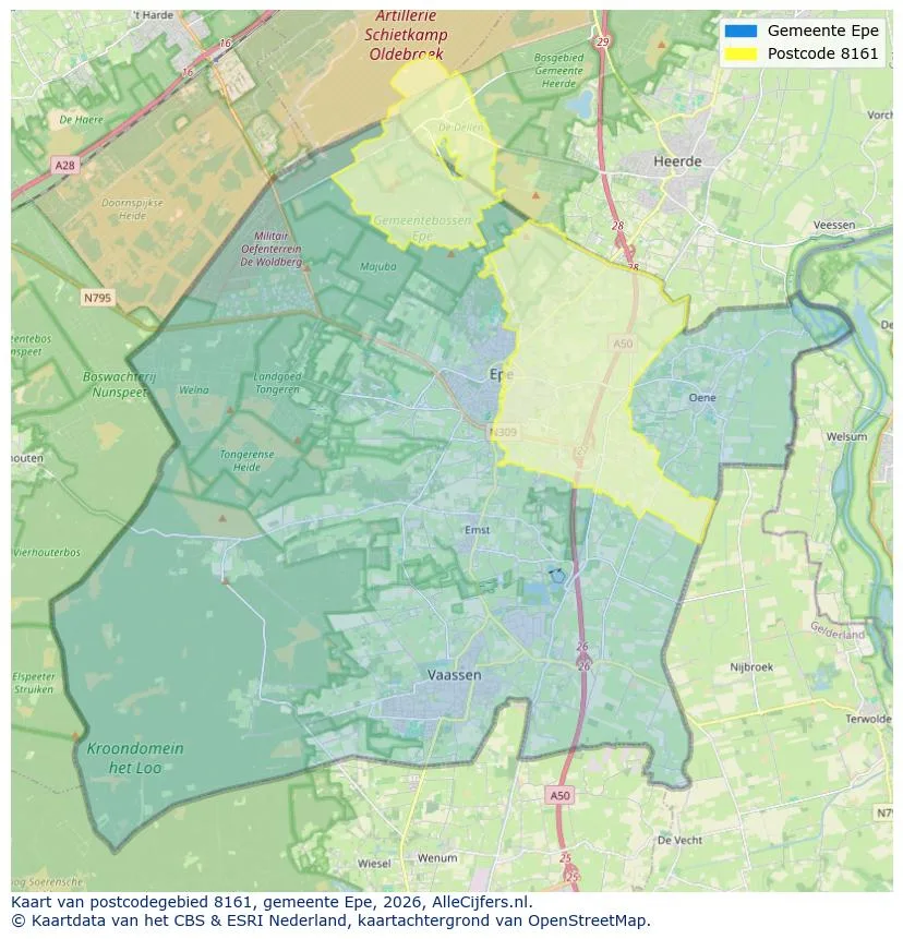 Postcodekaart voor 8161