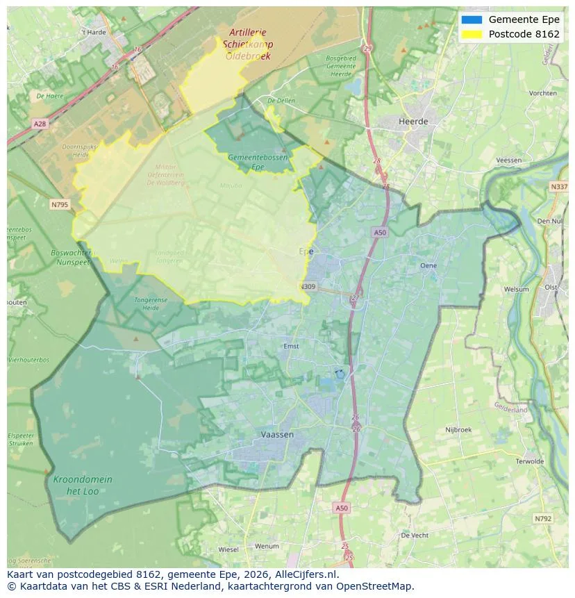 Postcodekaart voor 8162