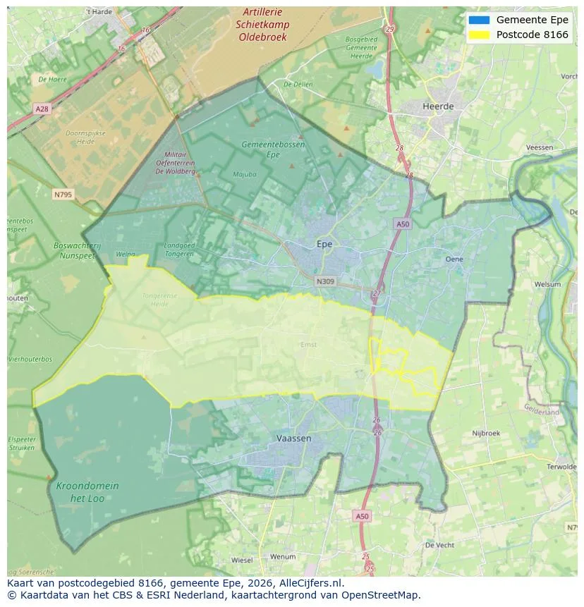Postcodekaart voor 8166